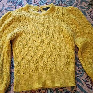 J. Crew balloon sleeve cable sweater